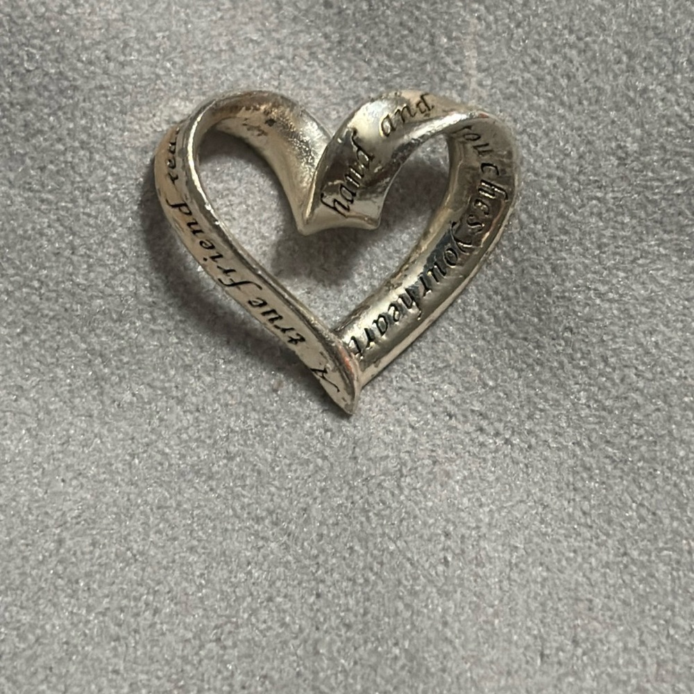 Sterling Silver LA Twisted Heart Slide Pendant Expression A True Friend